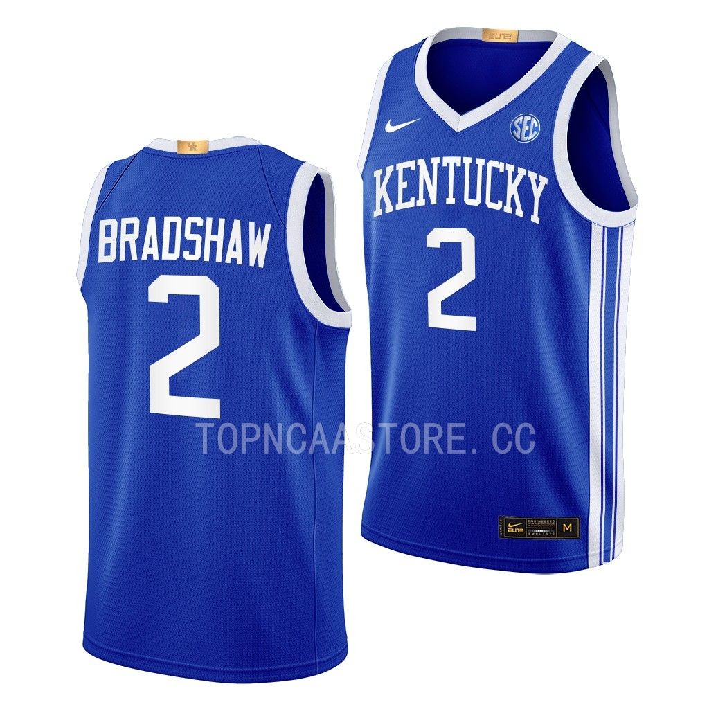 NCAA Aaron Bradshaw Kentucky Wildcats #2 Blue Away Jersey 2023 Classc