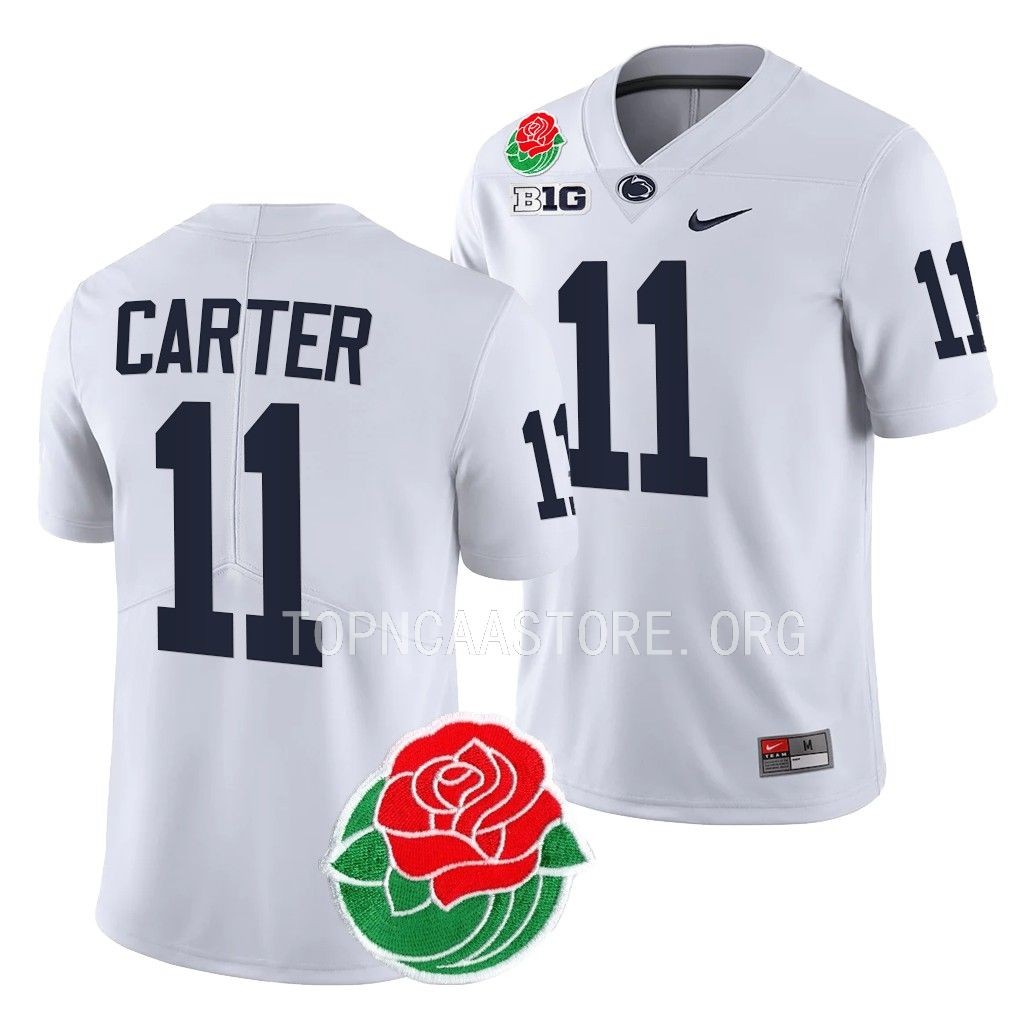 NCAA Abdul Carter Penn State Nittany Lions #11 White Jersey 2023 Rose Bowl Men’s College Uniform