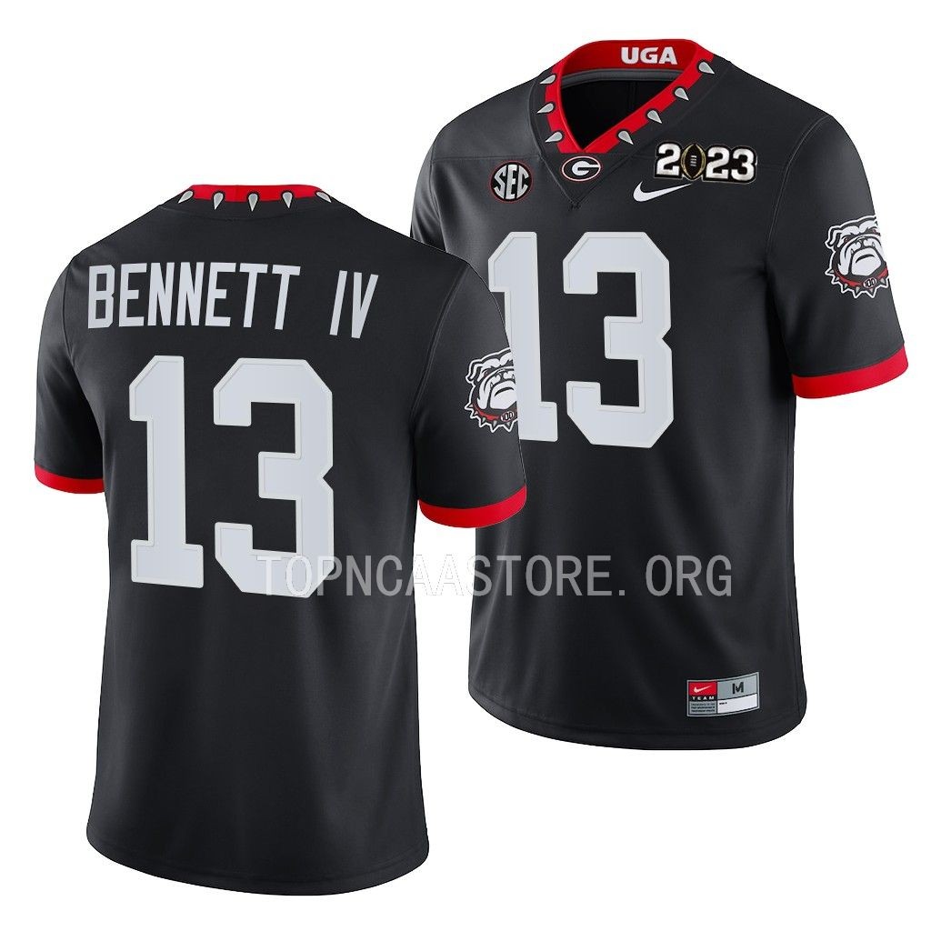 NCAA 2023 National Championship Stetson Bennett Georgia Bulldogs #13 Black College Playoff Jersey Men’s
