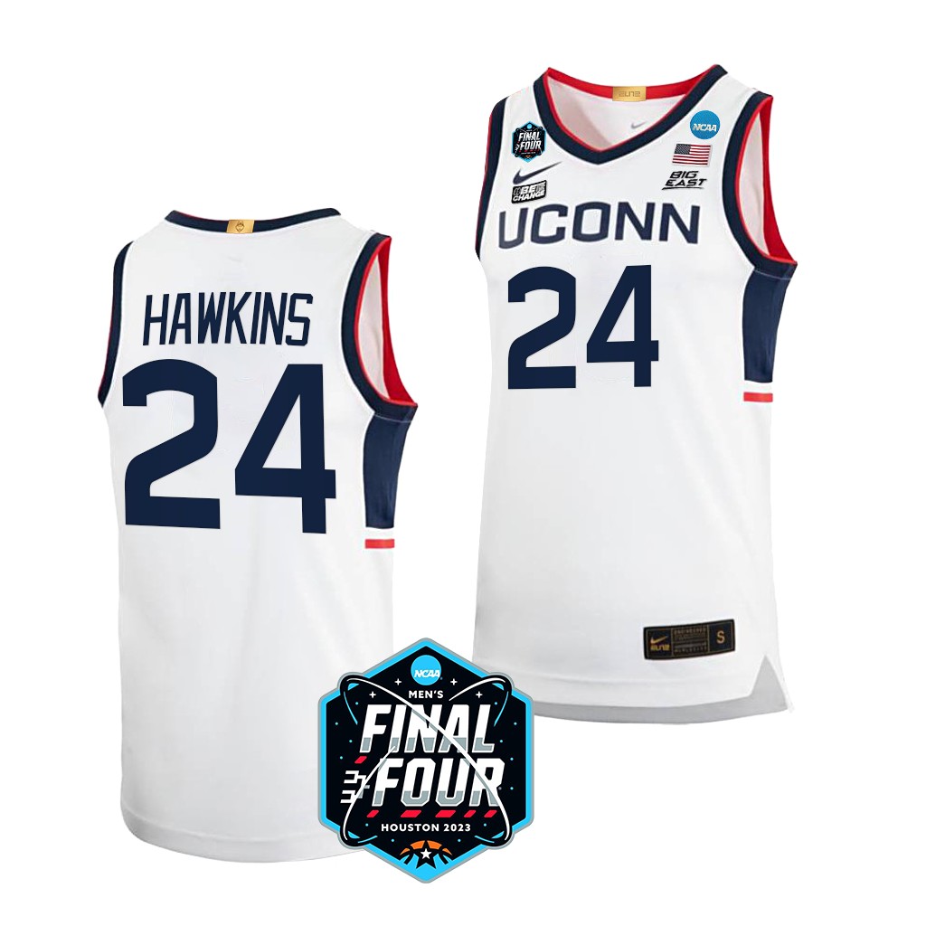 NCAA 2023 NCAA Final Four Jordan Hawkins UConn Huskies #24 White Mens Jersey