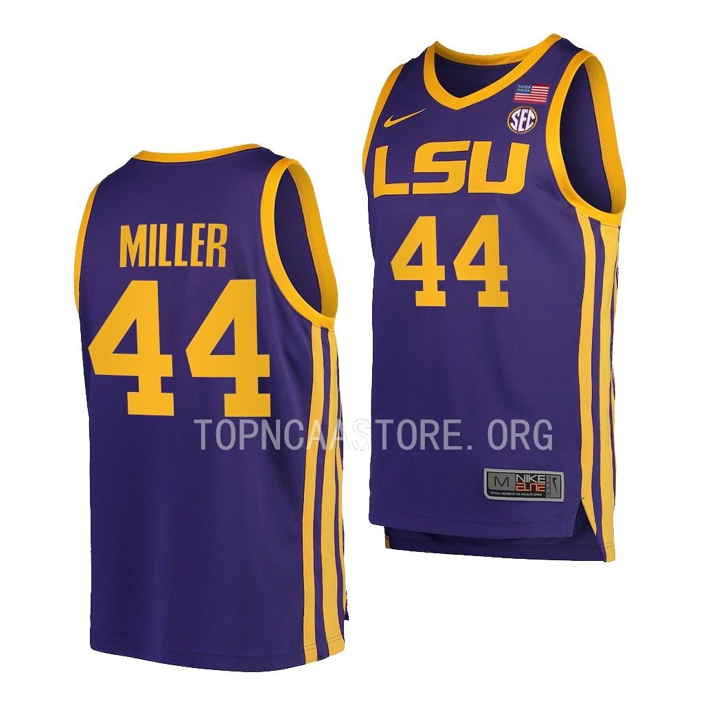 NCAA Adam Miller LSU Tigers #44 Purple College Jersey 2022-23