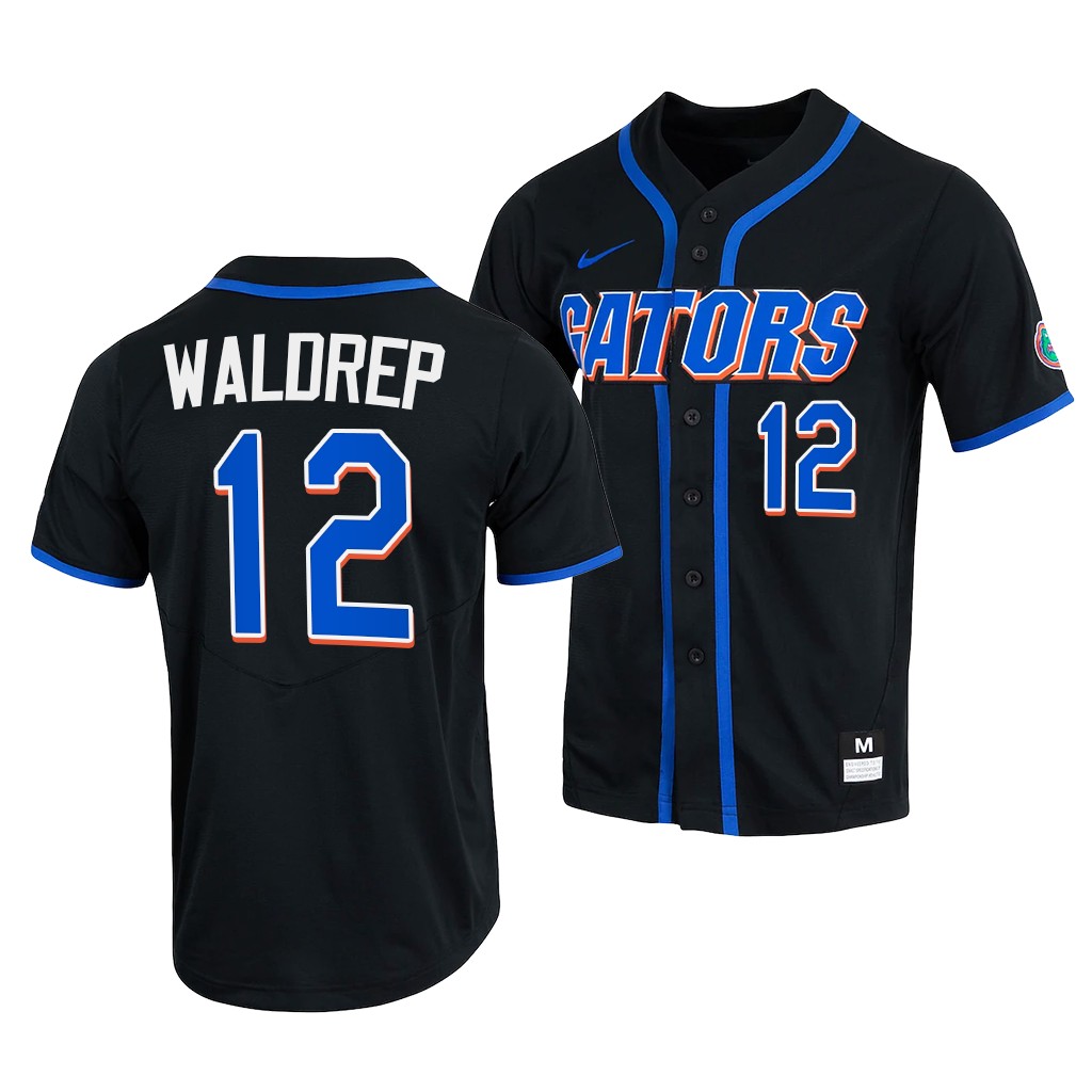 NCAA 2023 MLB Draft Top prospects Hurston Waldrep Florida Gators #12 Black College Jersey Men