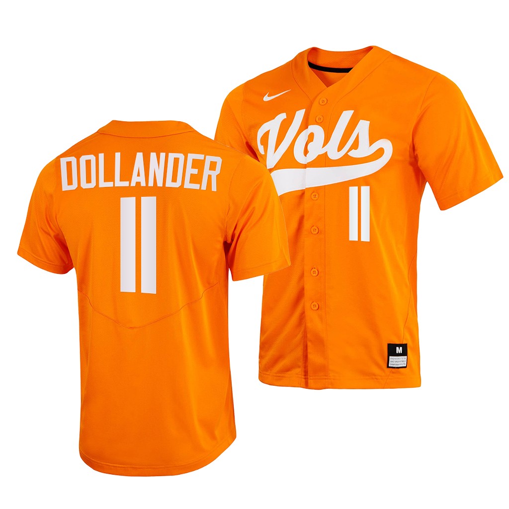 NCAA 2023 MLB Draft Top prospects Chase Dollander Tennessee Volunteers #11 Orange College Jersey Men