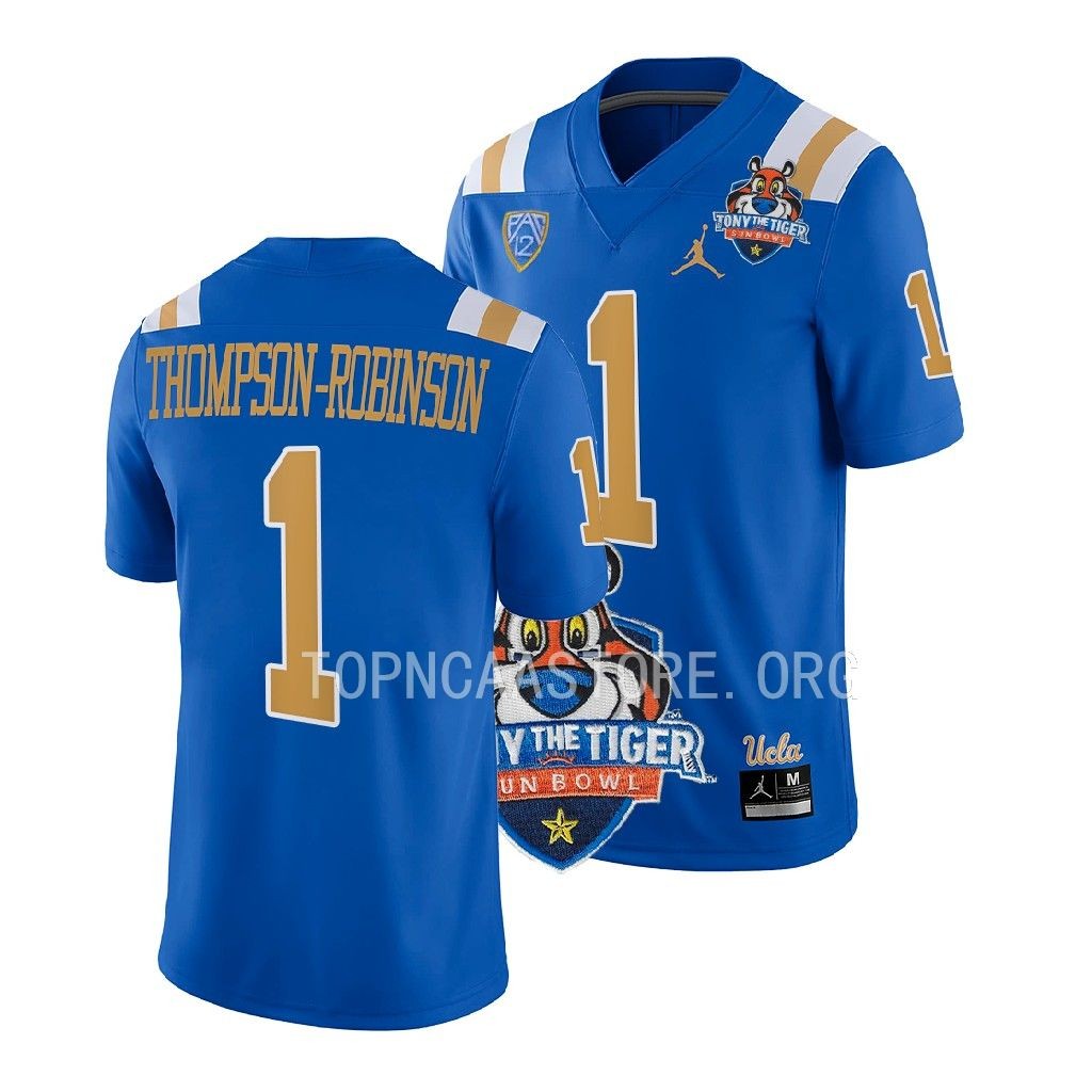 NCAA 2022 Tony The Tiger Sun Bowl Dorian Thompson-Robinson UCLA Bruins #1 Blue Jersey Men’s