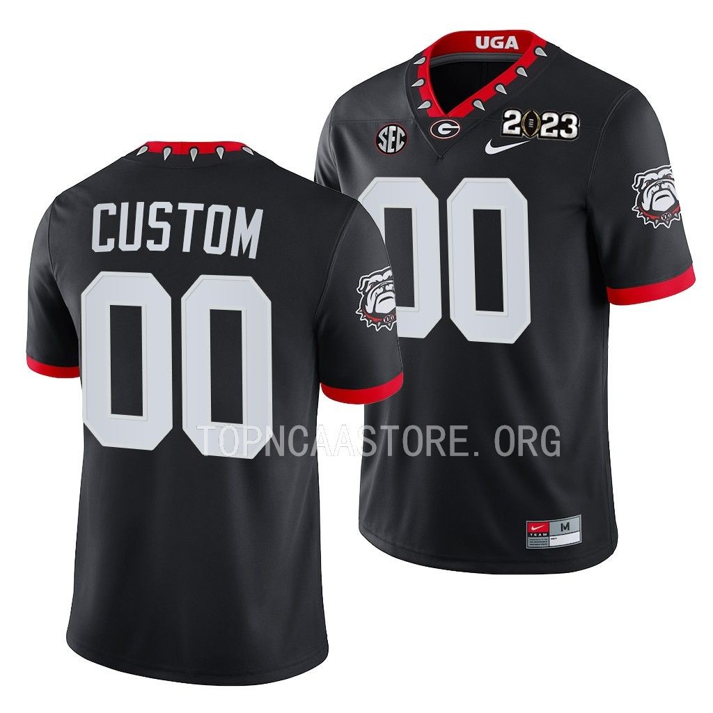 NCAA 2023 National Championship Custom Georgia Bulldogs #00 Black College Playoff Jersey Men’s