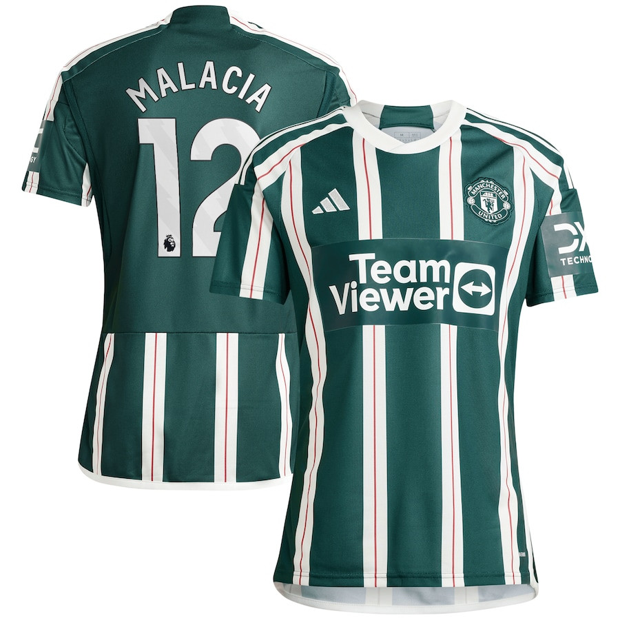 Tyrell Malacia 12 Manchester United 2023/24 Away Men Jersey &#8211; Green