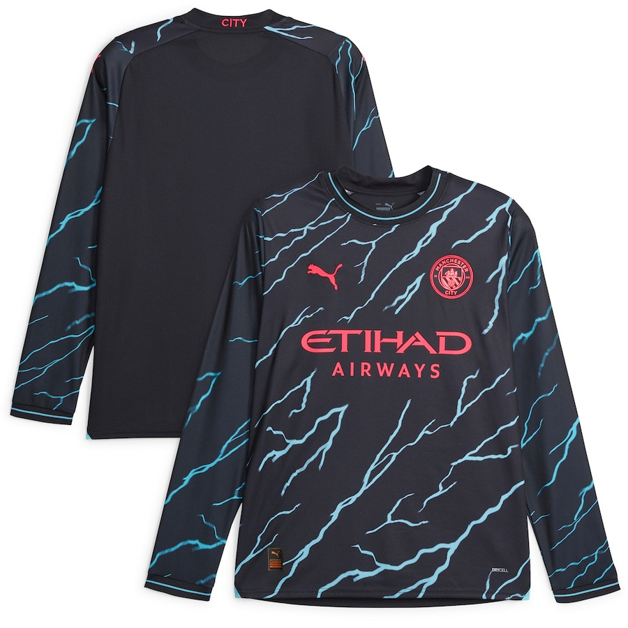 Manchester City 2023/24 Third Long Sleeve Men Jersey &#8211; Navy