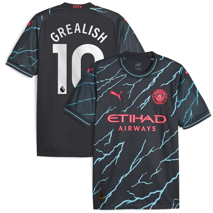 Jack Grealish 10 Manchester City 2023/24 Third Men Jersey – Navy
