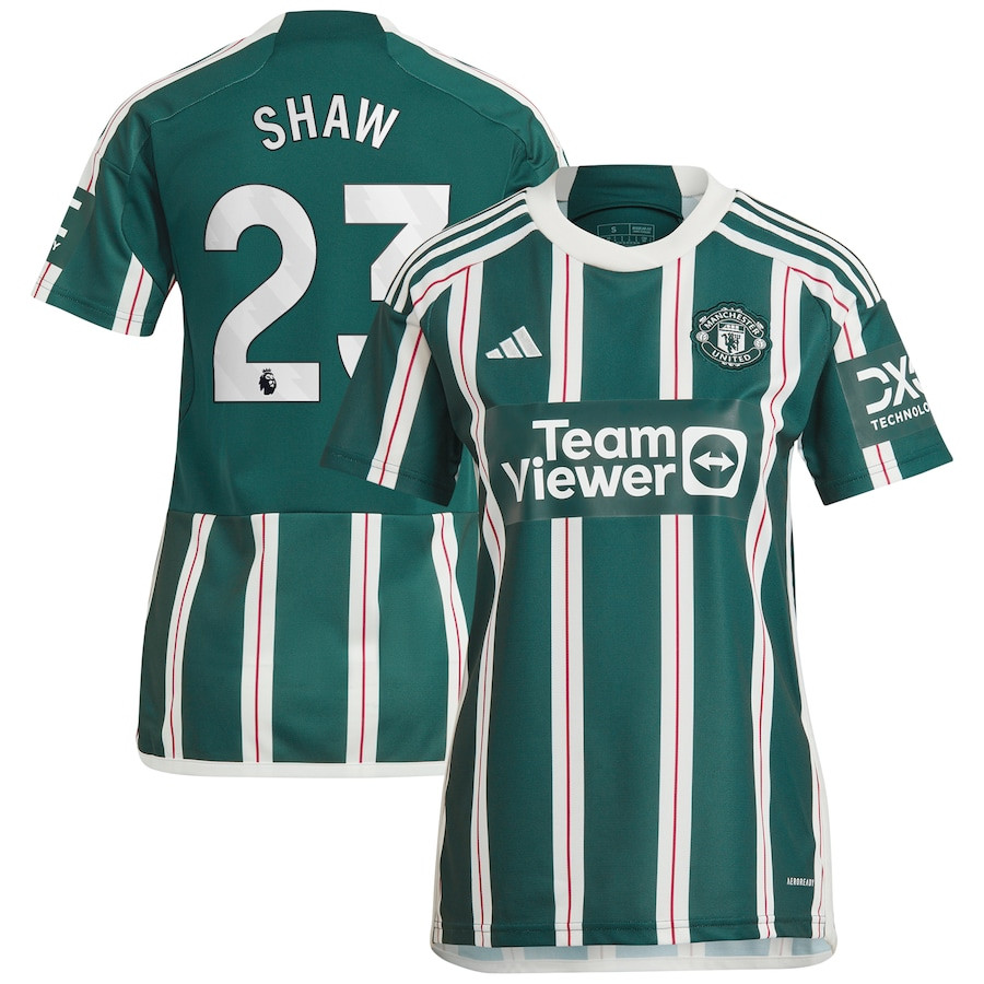 Luke Shaw 23 Manchester United 2023/24 Away Women Jersey – Green