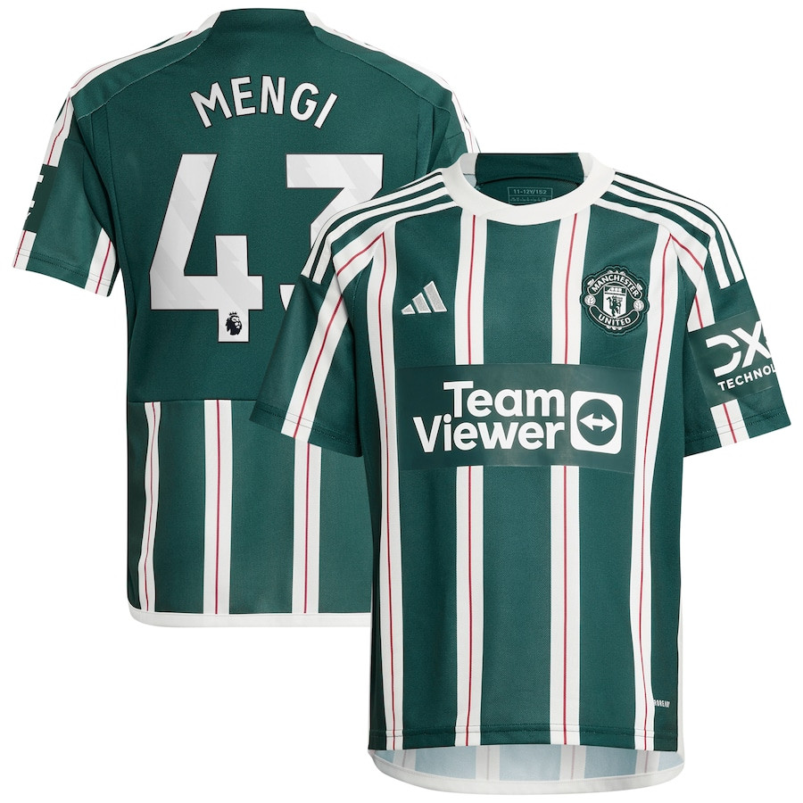 Teden Mengi 43 Manchester United 2023/24 Away Youth Jersey – Green
