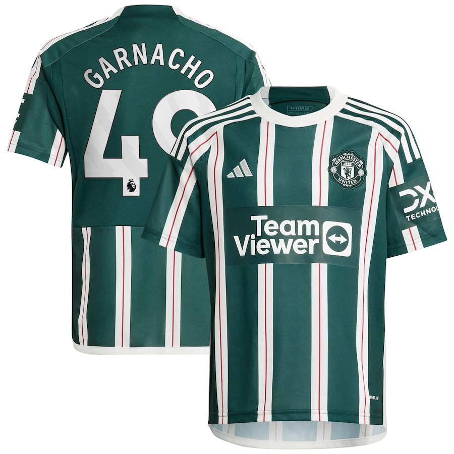 Alejandro Garnacho 49 Manchester United 2023/24 Away Youth Jersey – Green