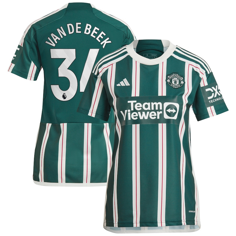 Donny Van De Beek 34 Manchester United 2023/24 Away Women Jersey – Green