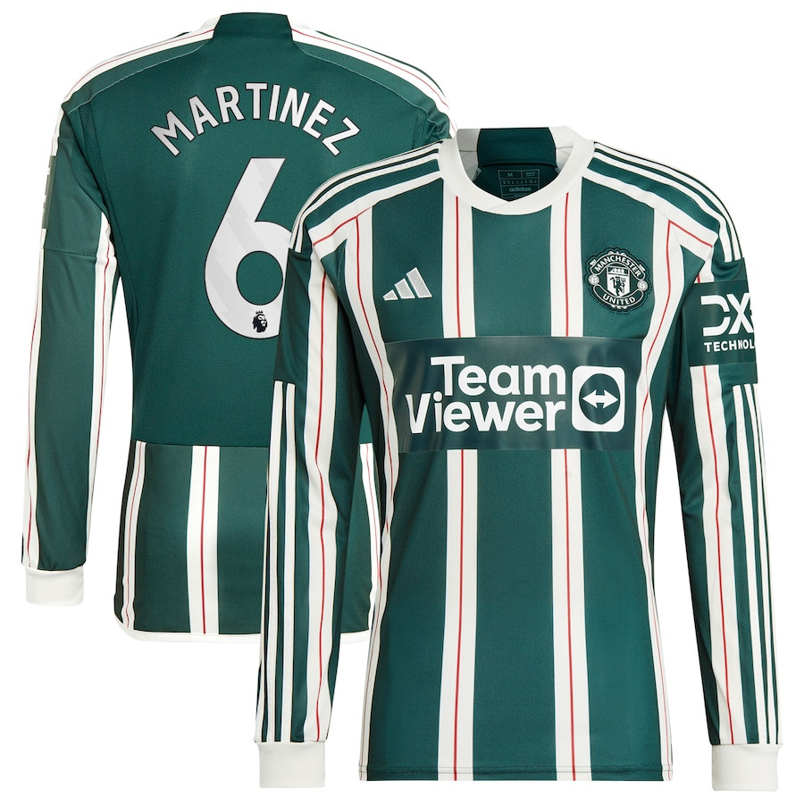 Lisandro Martnez 6 Manchester United 2023/24 Away Long Sleeve Men Jersey – Green