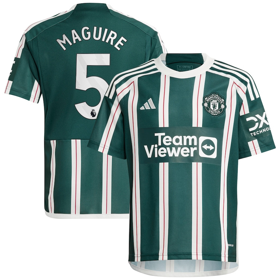 Harry Maguire 5 Manchester United 2023/24 Away Youth Jersey – Green