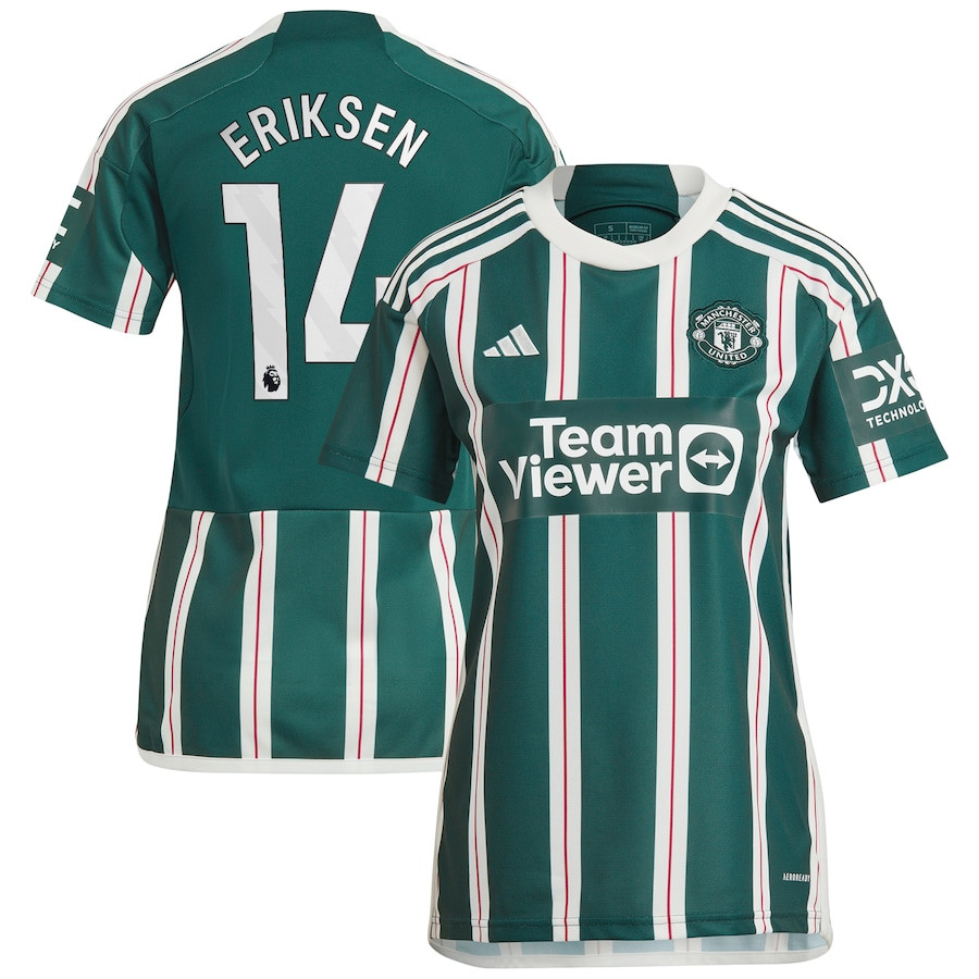 Christian Eriksen 14 Manchester United 2023/24 Away Women Jersey &#8211; Green