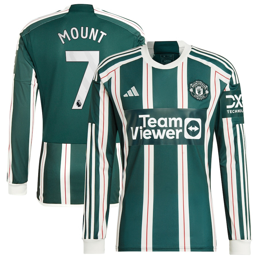 Mason Mount 7 Manchester United 2023/24 Away Long Sleeve Men Jersey – Green