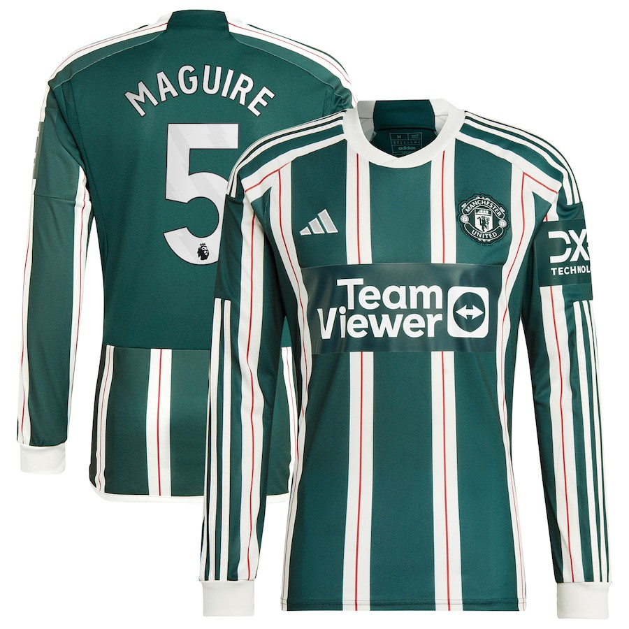 Harry Maguire 5 Manchester United 2023/24 Away Long Sleeve Men Jersey – Green