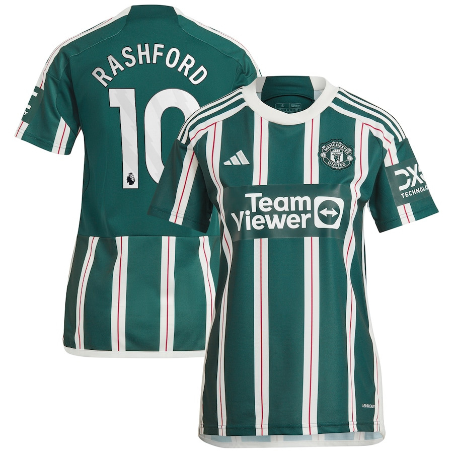 Marcus Rashford 10 Manchester United 2023/24 Away Women Jersey &#8211; Green