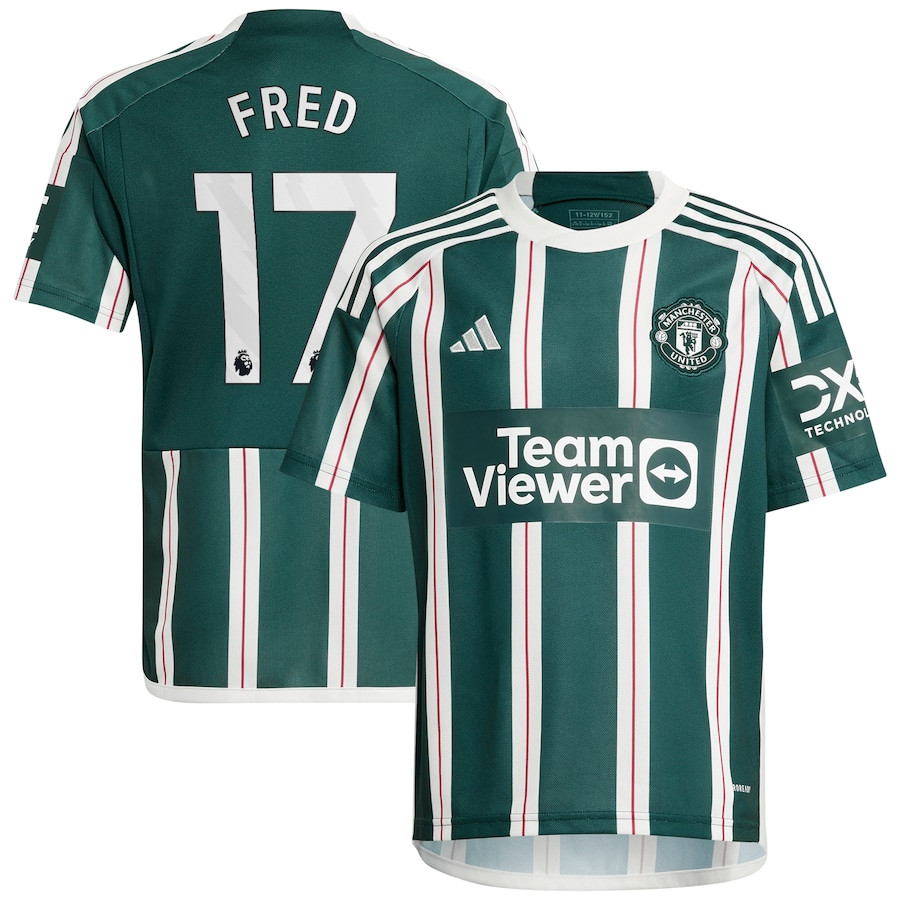 Fred 17 Manchester United 2023/24 Away Youth Jersey – Green