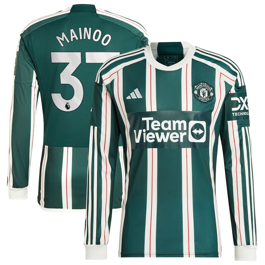 Kobbie Mainoo 37 Manchester United 2023/24 Away Long Sleeve Men Jersey – Green