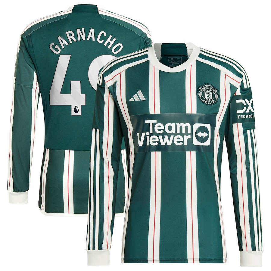 Alejandro Garnacho 49 Manchester United 2023/24 Away Long Sleeve Men Jersey – Green