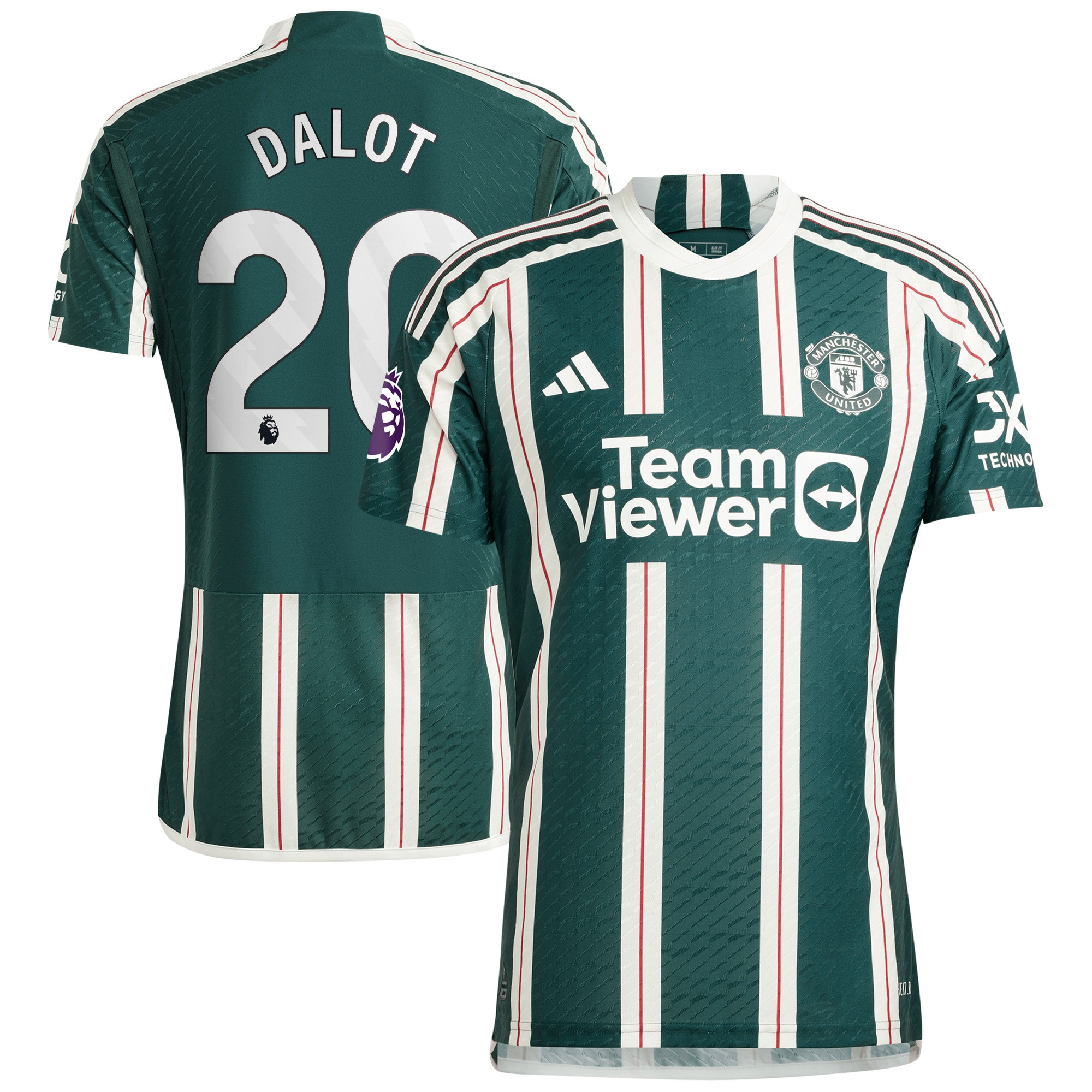 Diogo Dalot 20 Manchester United 2023/24 Away Jersey – Men, Green