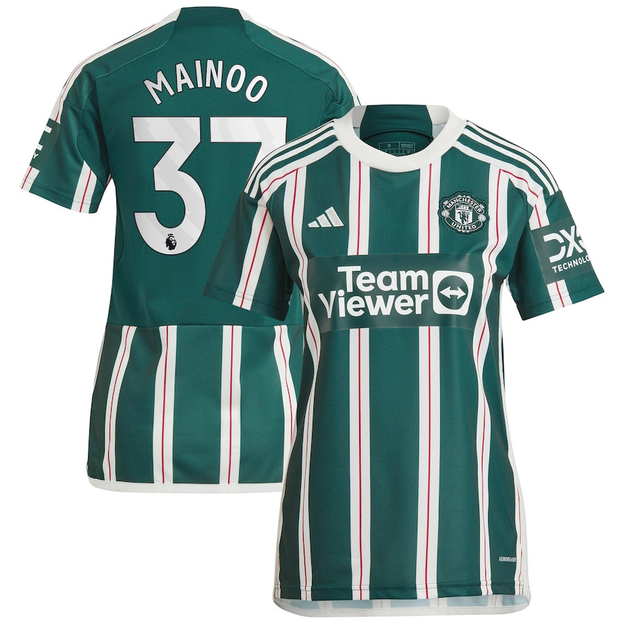 Kobbie Mainoo 37 Manchester United 2023/24 Away Women Jersey – Green