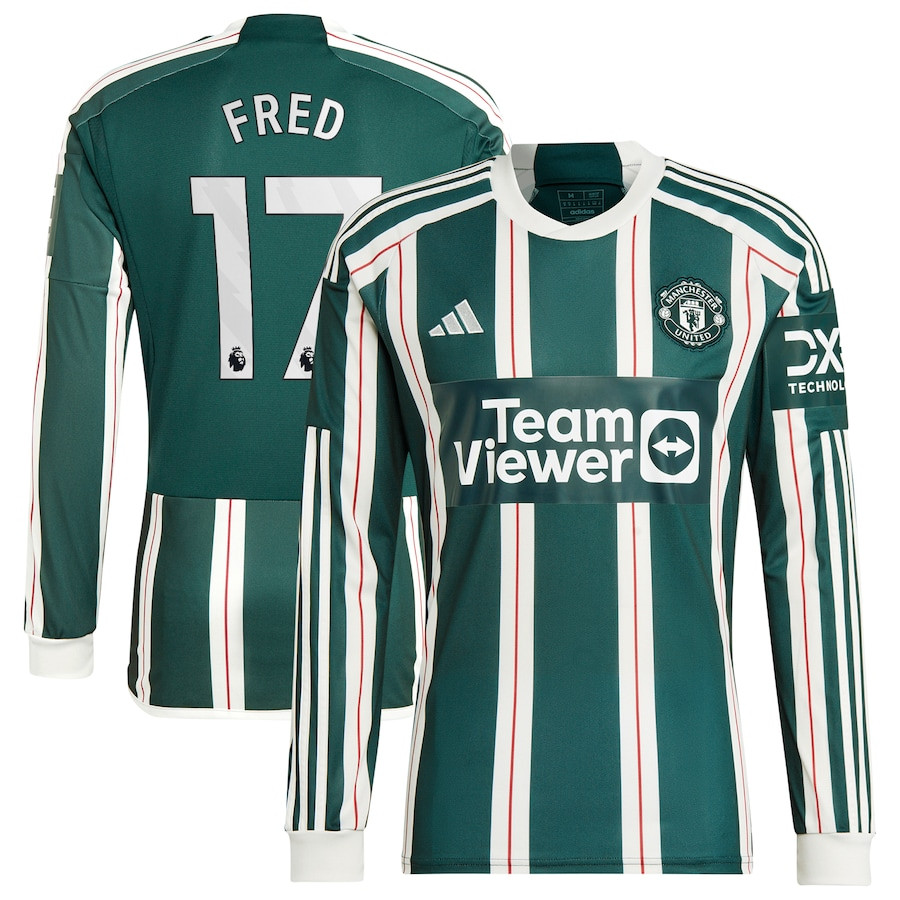 Fred 17 Manchester United 2023/24 Away Long Sleeve Men Jersey – Green