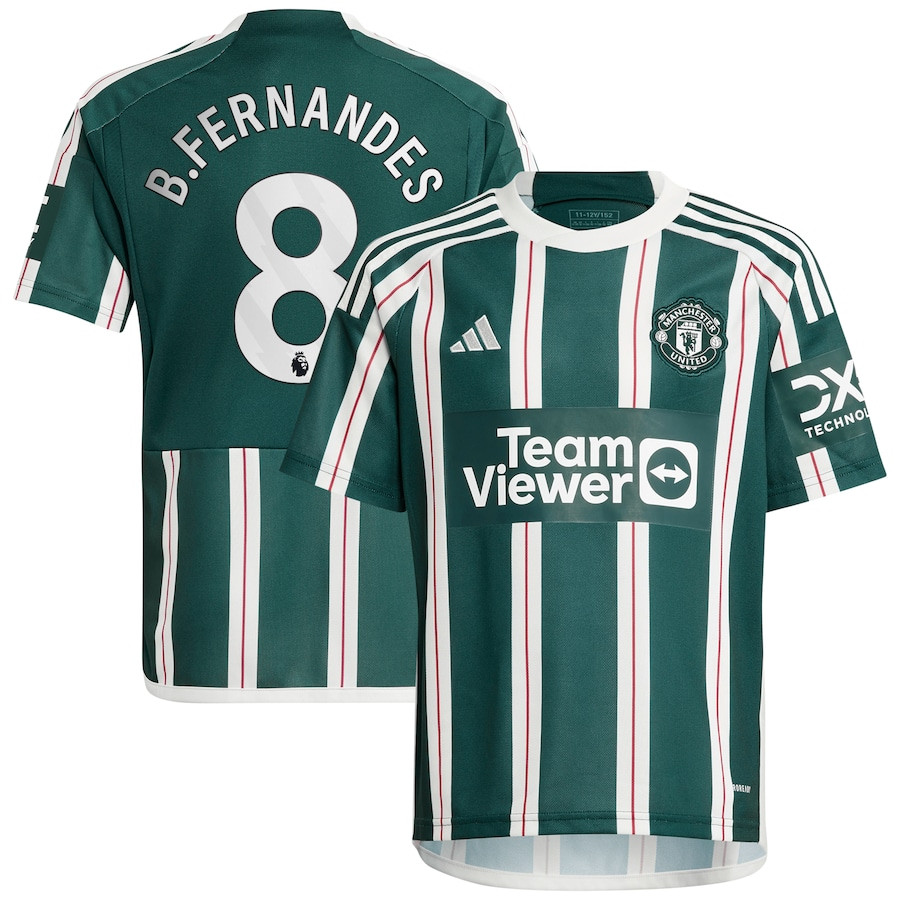 Bruno Fernandes 8 Manchester United 2023/24 Away Youth Jersey &#8211; Green