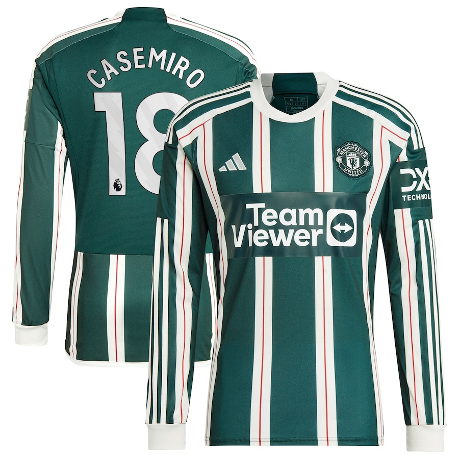 Casemiro 18 Manchester United 2023/24 Away Long Sleeve Men Jersey – Green