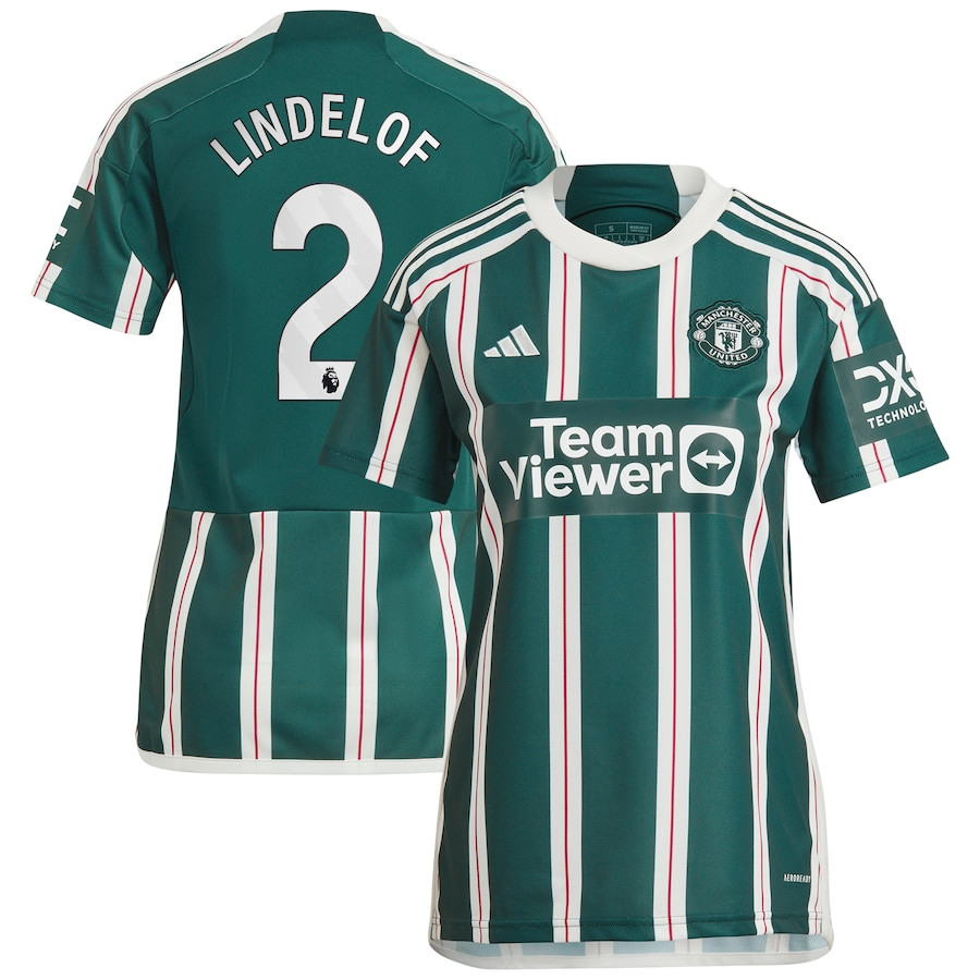 Victor Lindelof 2 Manchester United 2023/24 Away Women Jersey – Green