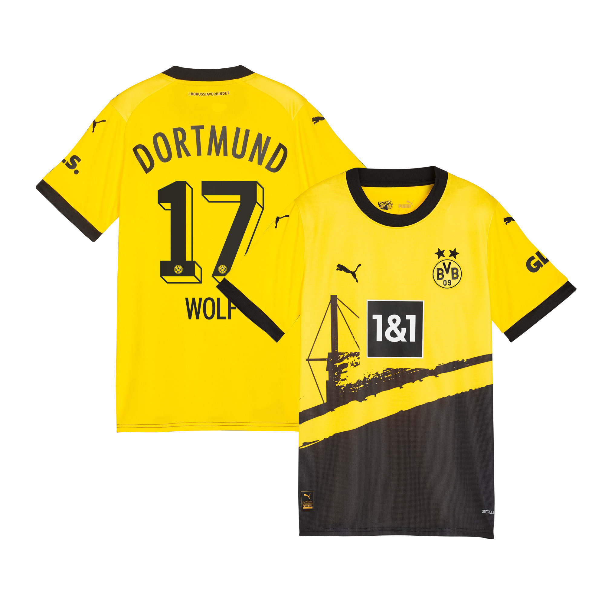 Marius Wolf 17 Borussia Dortmund 2023/24 Home Men Jersey – Black/Yellow