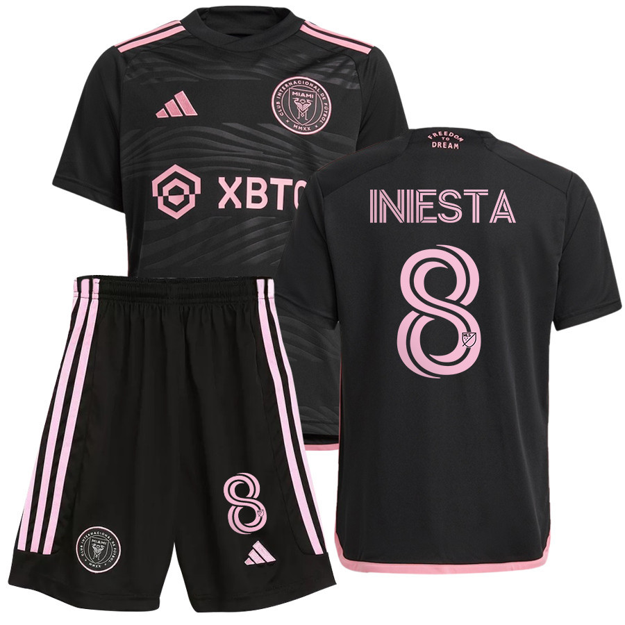 Andrs Iniesta 8 Inter Miami FC 2023/24 Away Youth Kit Jersey – Black