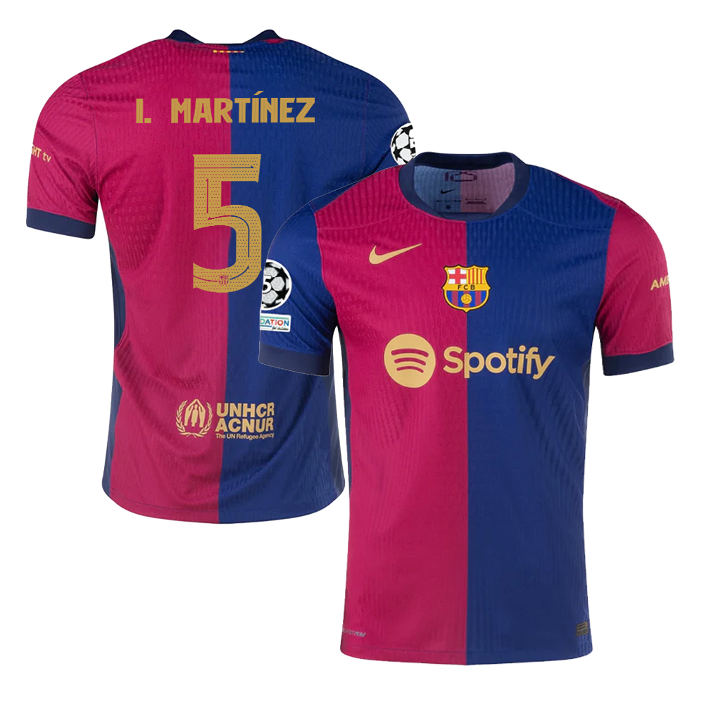 Iigo Martnez #5 Barcelona 2024/25 Home Champions League Jersey