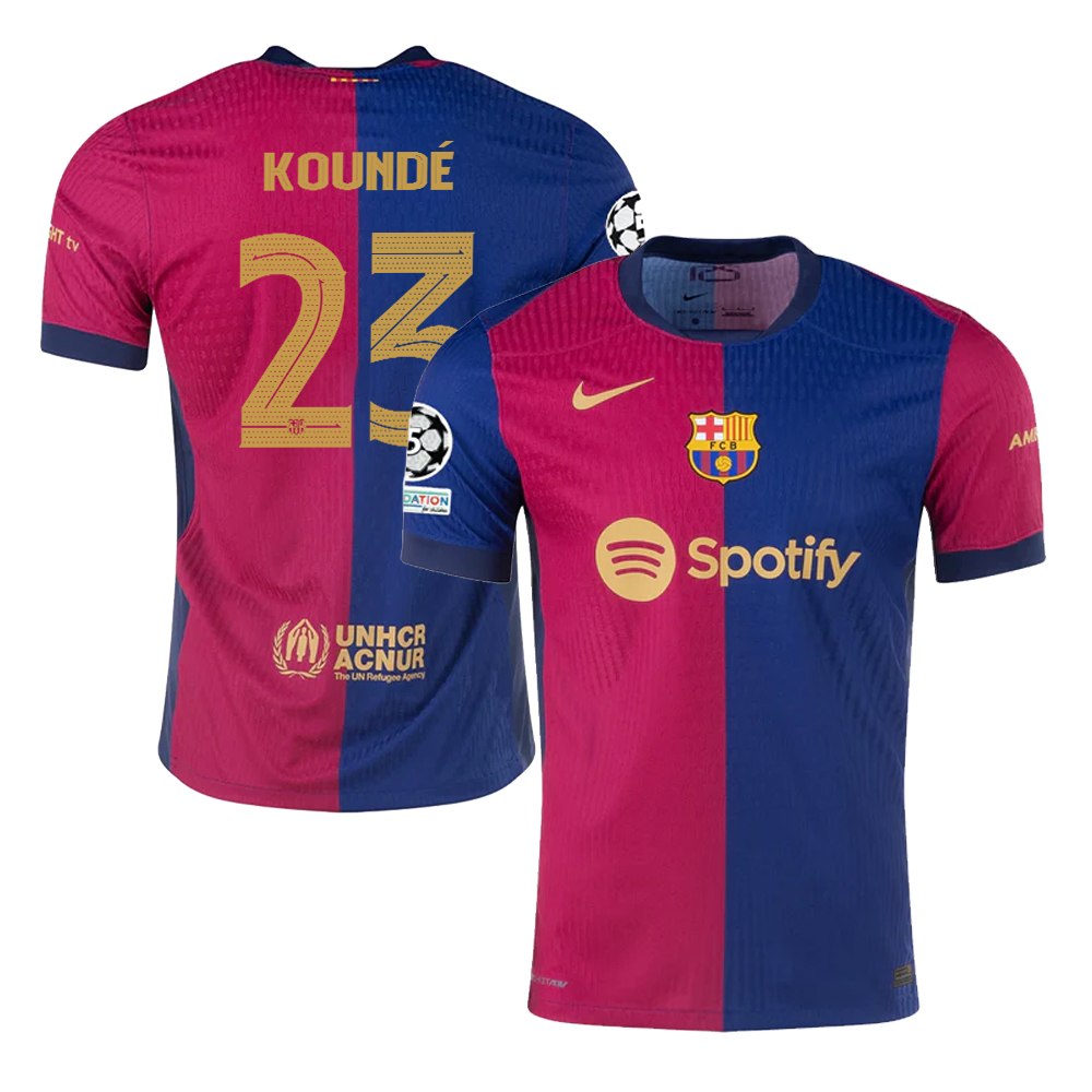 Jules Kound #23 Barcelona 2024/25 Home Champions League Jersey