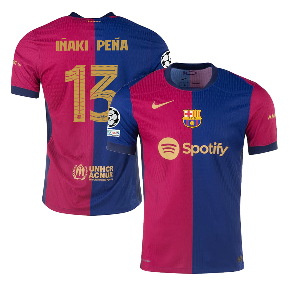 Iaki Pea #13 Barcelona 2024/25 Home Champions League Jersey