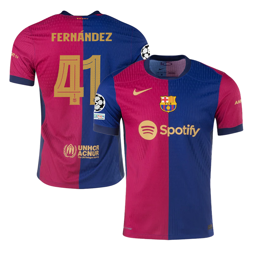 Guille Fernndez #41 Barcelona 2024/25 Home Champions League Jersey