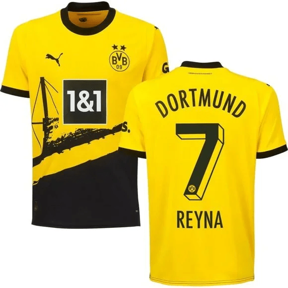 Giovanni Reyna 7 Borussia Dortmund 2023/24 Home Men Jersey – Yellow