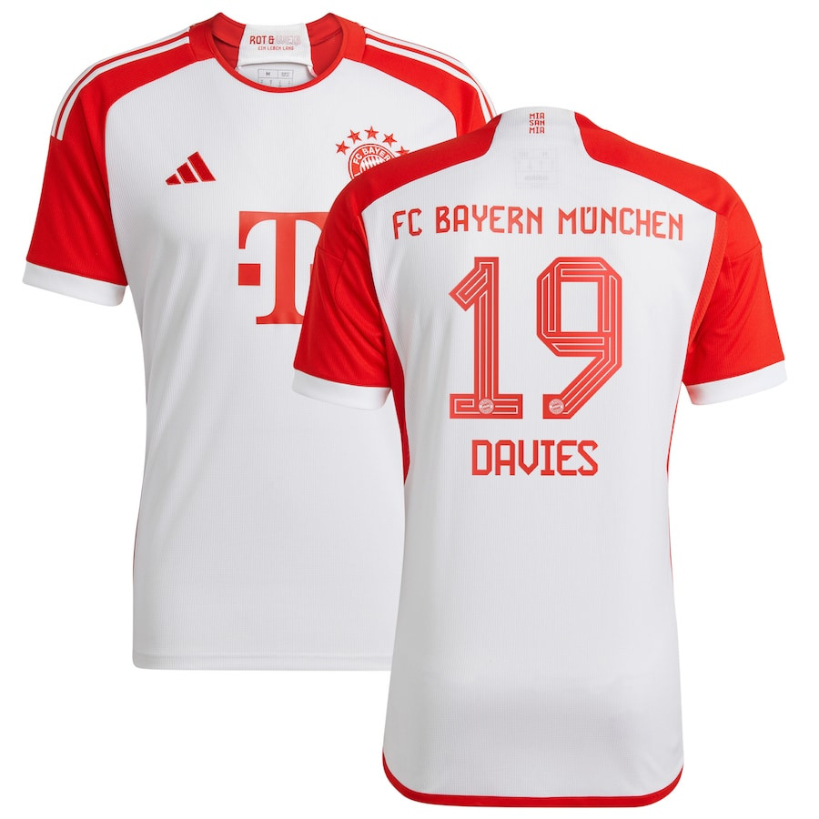 Alphonso Davies 19 Bayern Munich 2023/24 Home Men Jersey – White