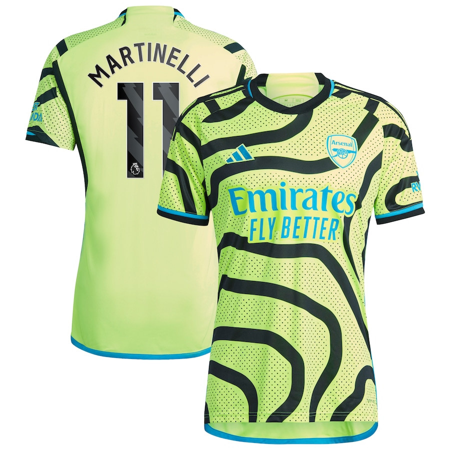 Gabriel Martinelli 11 Arsenal 2023/24 Away Men Jersey – Yellow