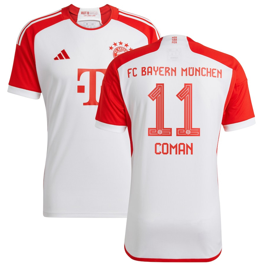 Kingsley Coman 11 Bayern Munich 2023/24 Home Men Jersey – White