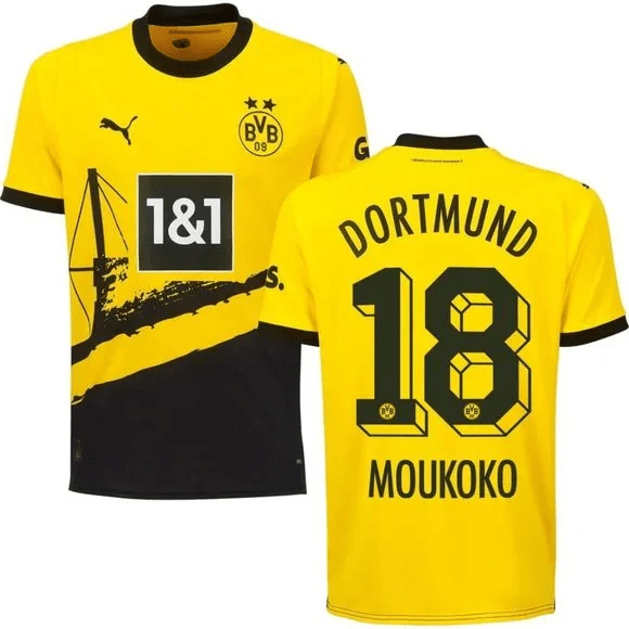 Youssoufa Moukoko 18 Borussia Dortmund 2023/24 Home Men Jersey – Yellow