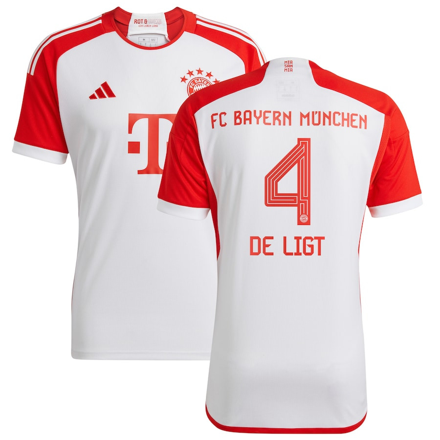 Matthijs de Ligt 4 Bayern Munich 2023/24 Home Men Jersey – White