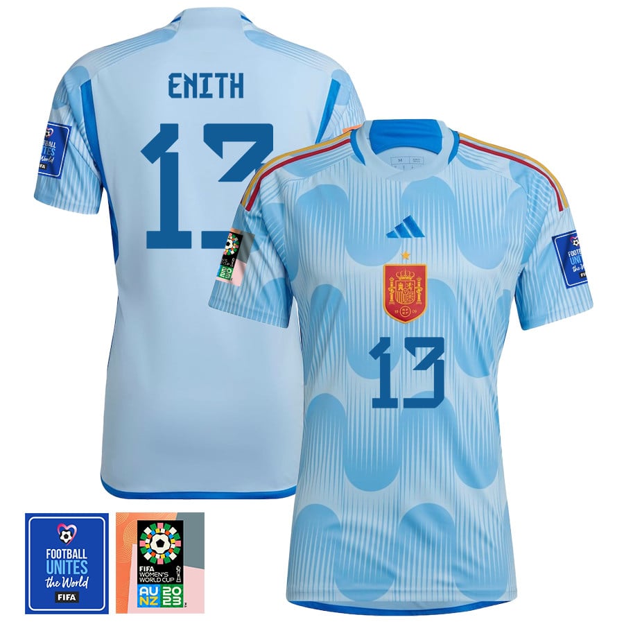 Enith Saln 13 Spain 1 Star FIFA Patch Women's National Team 2023-24 World Cup Away WOMEN Jersey