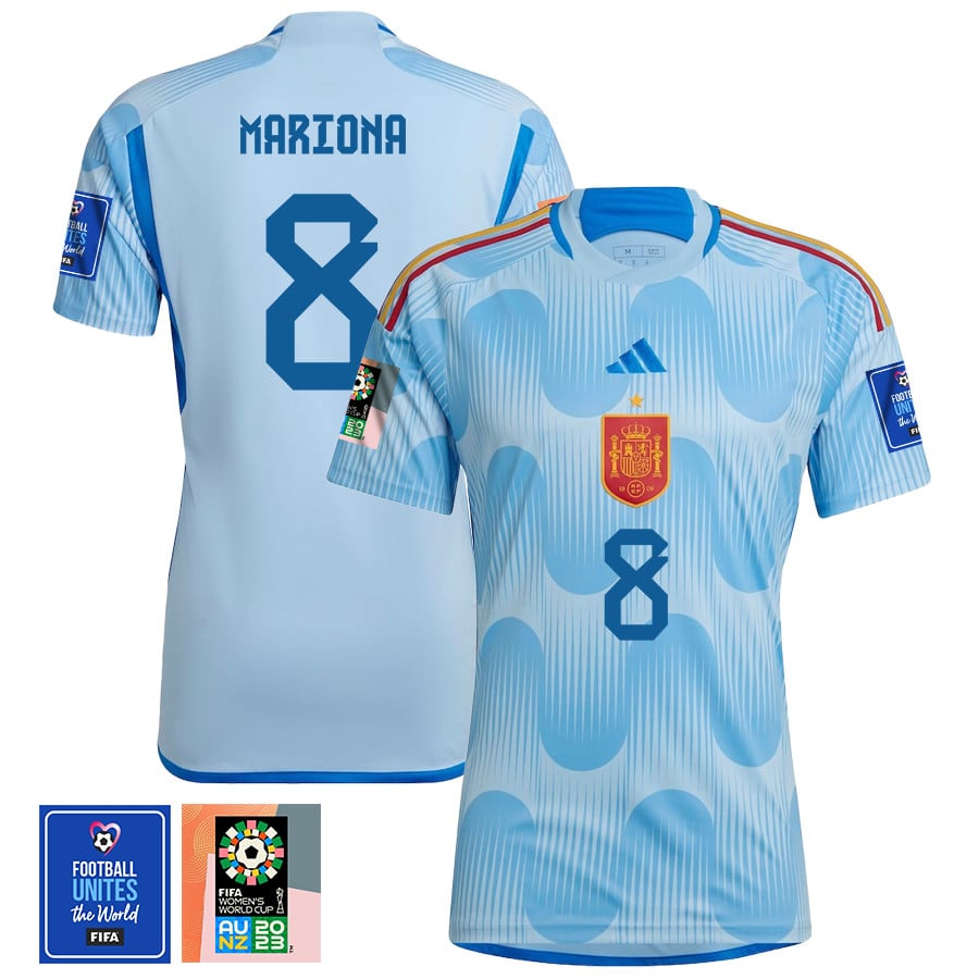 Mariona Caldentey 8 Spain 1 Star FIFA Patch Women's National Team 2023-24 World Cup Away WOMEN Jersey