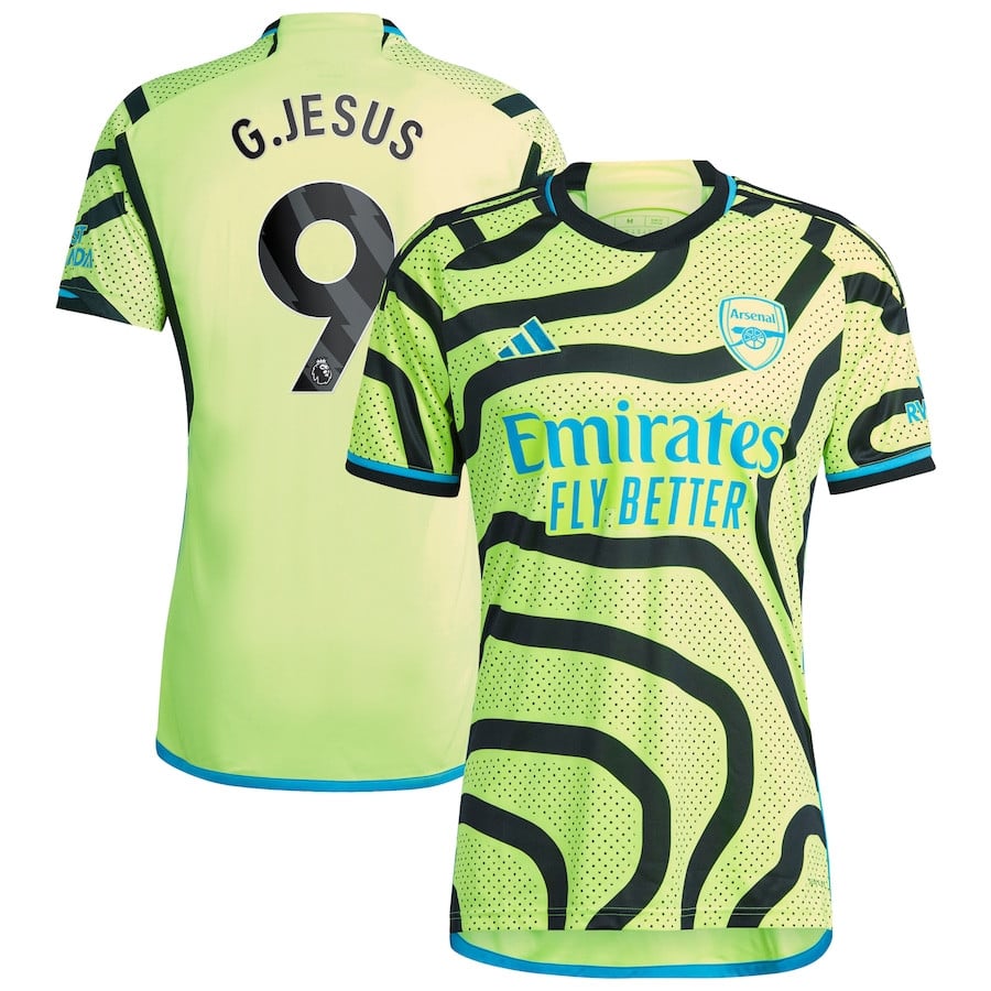 Gabriel Jesus 9 Arsenal 2023/24 Away Men Jersey – Yellow