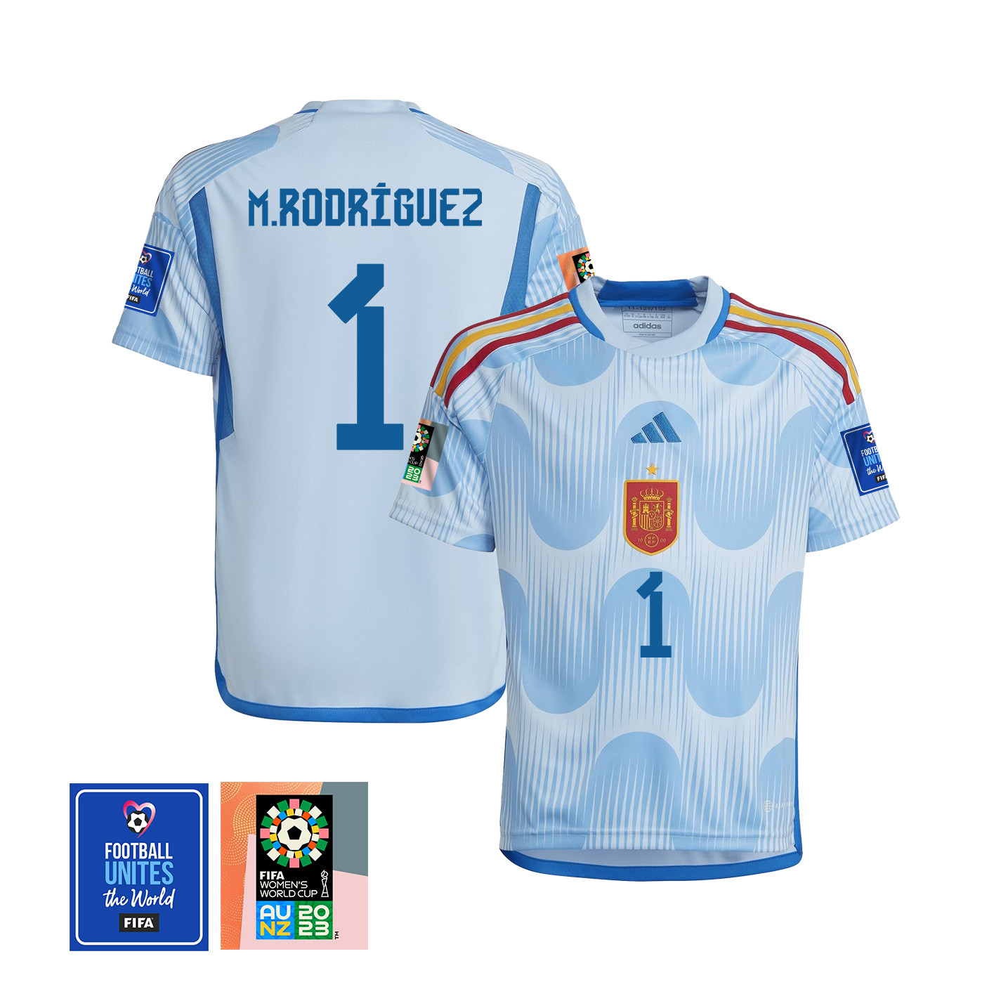 Misa Rodrguez 1 Spain 1 Star FIFA Patch Women's National Team 2023-24 World Cup Away Jersey, YOUTH