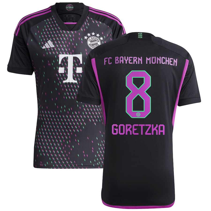 Leon Goretzka 8 Bayern Munich 2023/24 Away Men Jersey – Black
