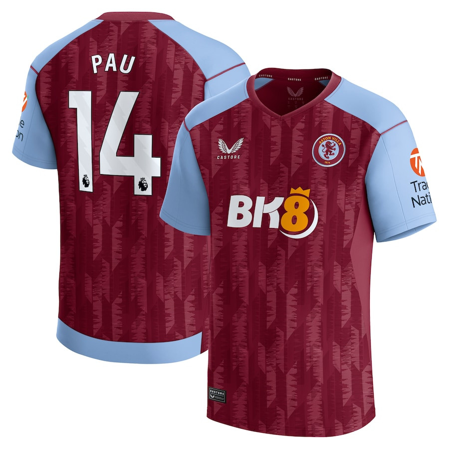 Pau Torres 14 Aston Villa Castore 2023/24 Home Men Jersey – Maroon
