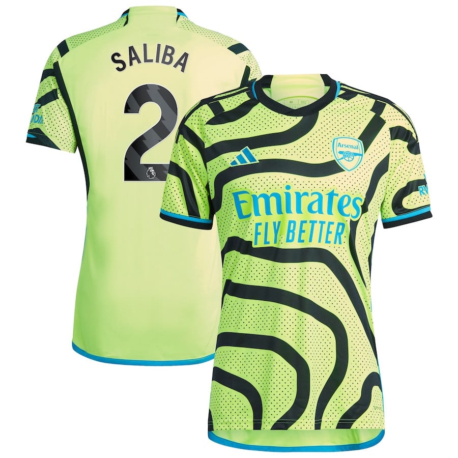 William Saliba 2 Arsenal 2023/24 Away Men Jersey – Yellow